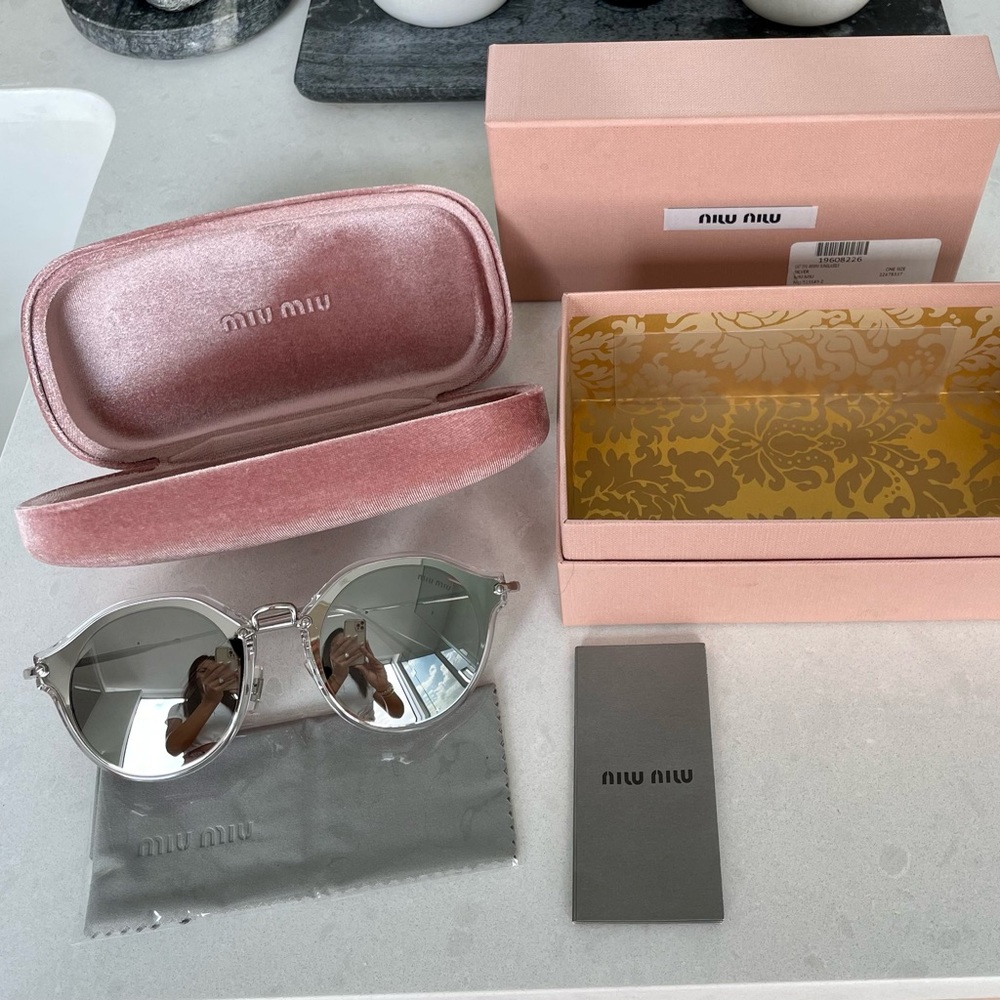 MiuMiu Mirrored Effect Cat Eye Sunglasses
